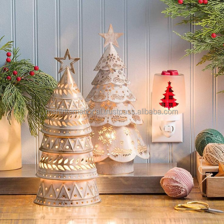 tree christmas candle trim Design Metal Tea Light Holder Antilope Tree Design 3 Tea lights Candle Holder for Home Decor