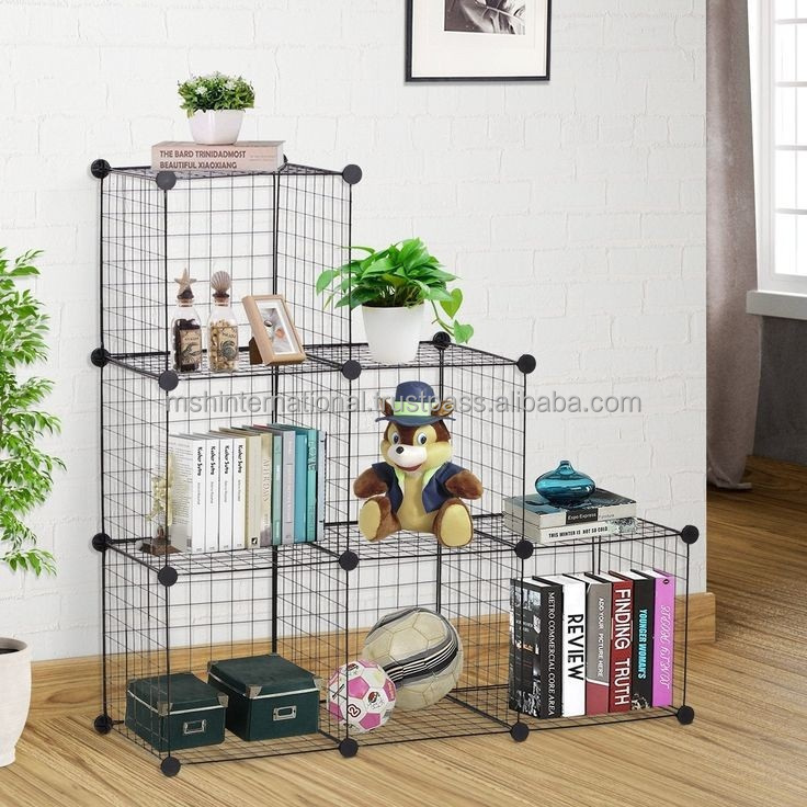 Black Color Closet Storage Epoxy Coated Shelf Wire Rack Metal Wire Shelving