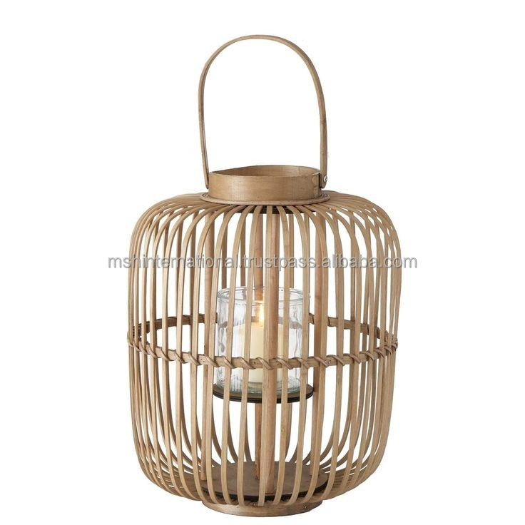 Home Decor Floor Lamp Woven Natural Bamboo Candle Shape Other Lanterns Jars Hollow Candle Holder 2 buyers