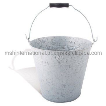 ot sale Custom Logo Round Galvanized Tin Buckets 5L Ice Buckets With Handle For Wine Party