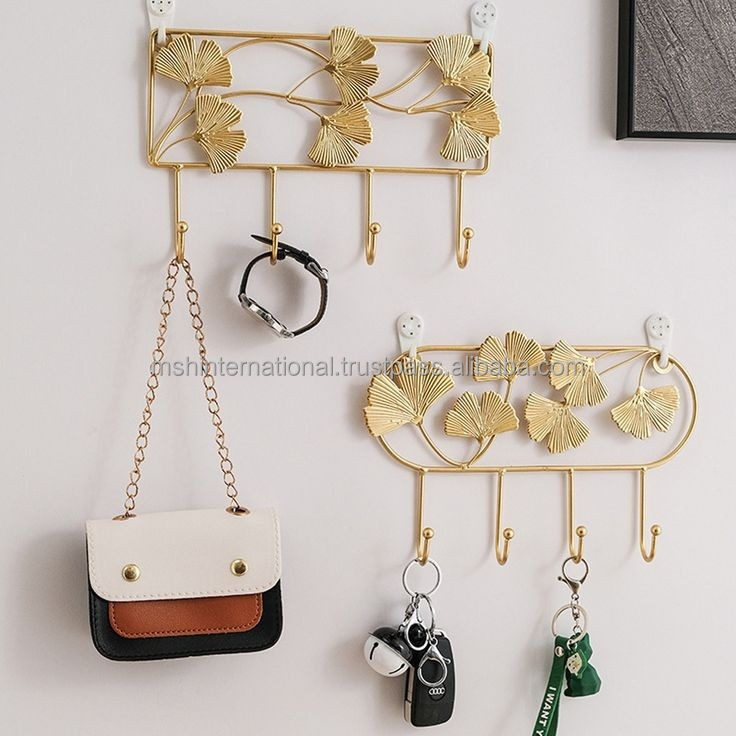 Lovely Stars Textures Coat Hooks Wall Mounted Hanger Rack With 4 White Hooks For Kids' Room