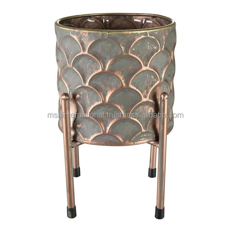 Factory Farmhouse Planter Stand Plant Pots Round Flower Plant Stand Metal for Indoor Outdoor Potted Home Decor Gold Flower Stand