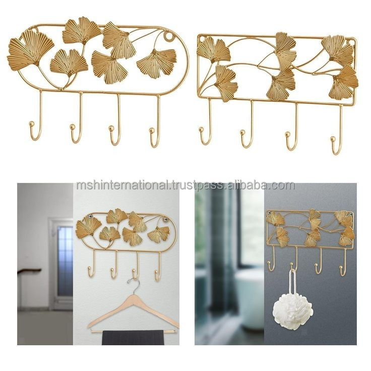 Lovely Stars Textures Coat Hooks Wall Mounted Hanger Rack With 4 White Hooks For Kids' Room