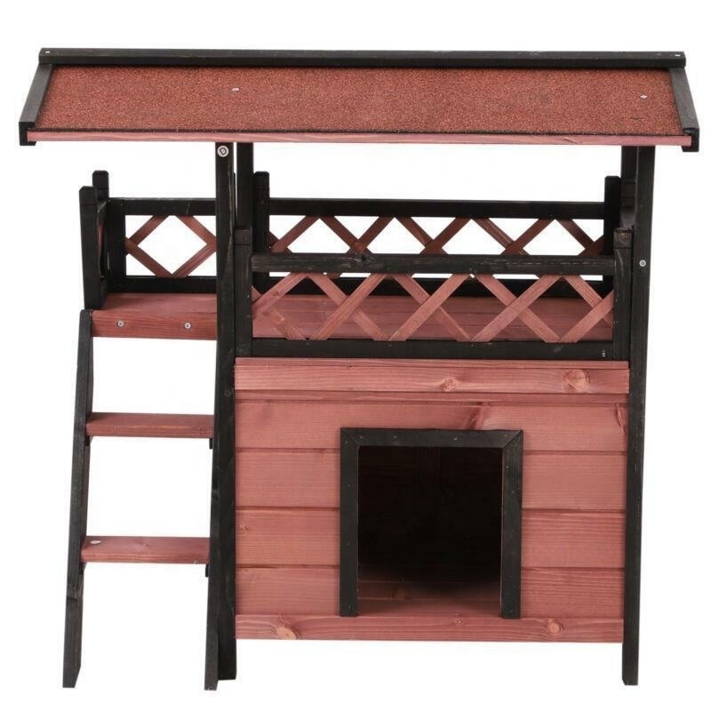 Wooden Cat Shelter House Dog Puppy Garden Wood Den Kennel Crate Outdoor Indoor