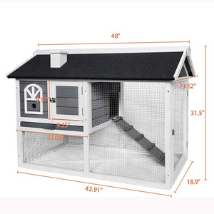 Weatherproof Wooden Rabbit Hutches House For Outdoor Run Large Rabbits Cage