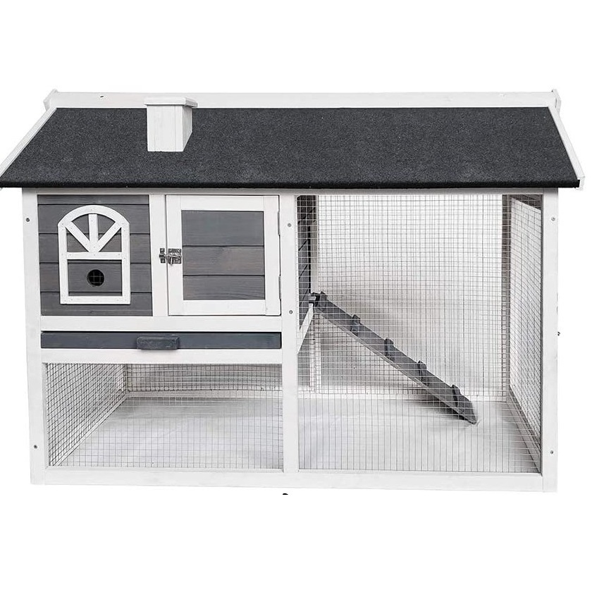 Weatherproof Wooden Rabbit Hutches House For Outdoor Run Large Rabbits Cage