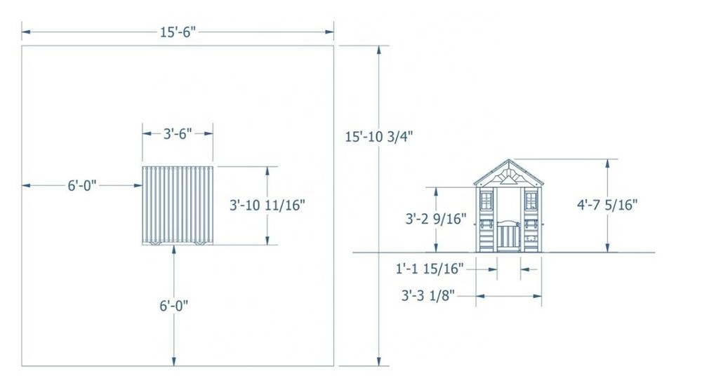 Kids Playhouse Plans DIY Wooden Cottage Guest House Backyard Storage Shed