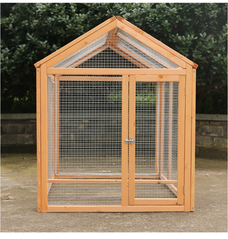 Large anti-corrosion  wooden poultry running cage indoor and outdoor  duck  pigeon rabbit coop with net frame