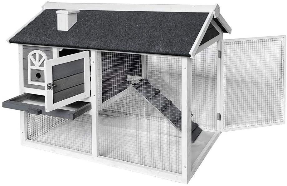 Weatherproof Wooden Rabbit Hutches House For Outdoor Run Large Rabbits Cage