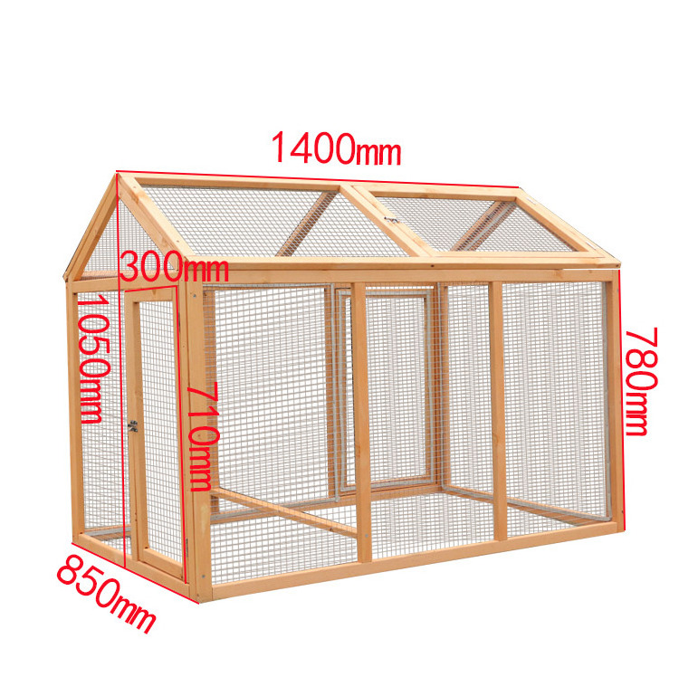 Large anti-corrosion  wooden poultry running cage indoor and outdoor  duck  pigeon rabbit coop with net frame