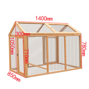 Large anti-corrosion  wooden poultry running cage indoor and outdoor  duck  pigeon rabbit coop with net frame