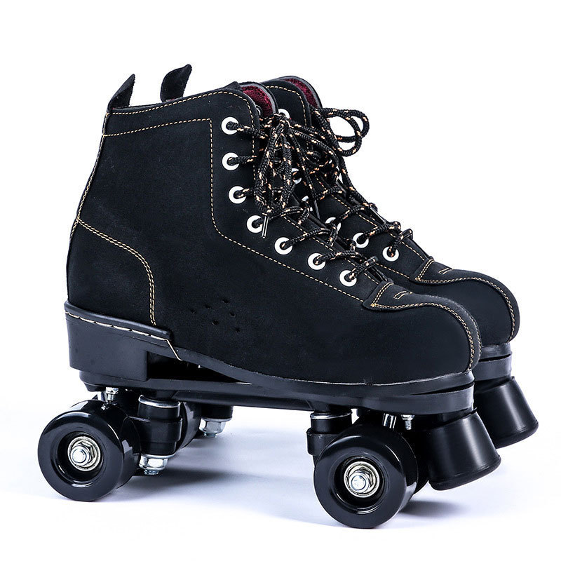 Leather Quad Roller Skates High Quality professional Patines Skating Ice Rink Rental Roller Skates