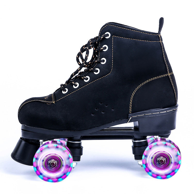 Leather Quad Roller Skates High Quality professional Patines Skating Ice Rink Rental Roller Skates