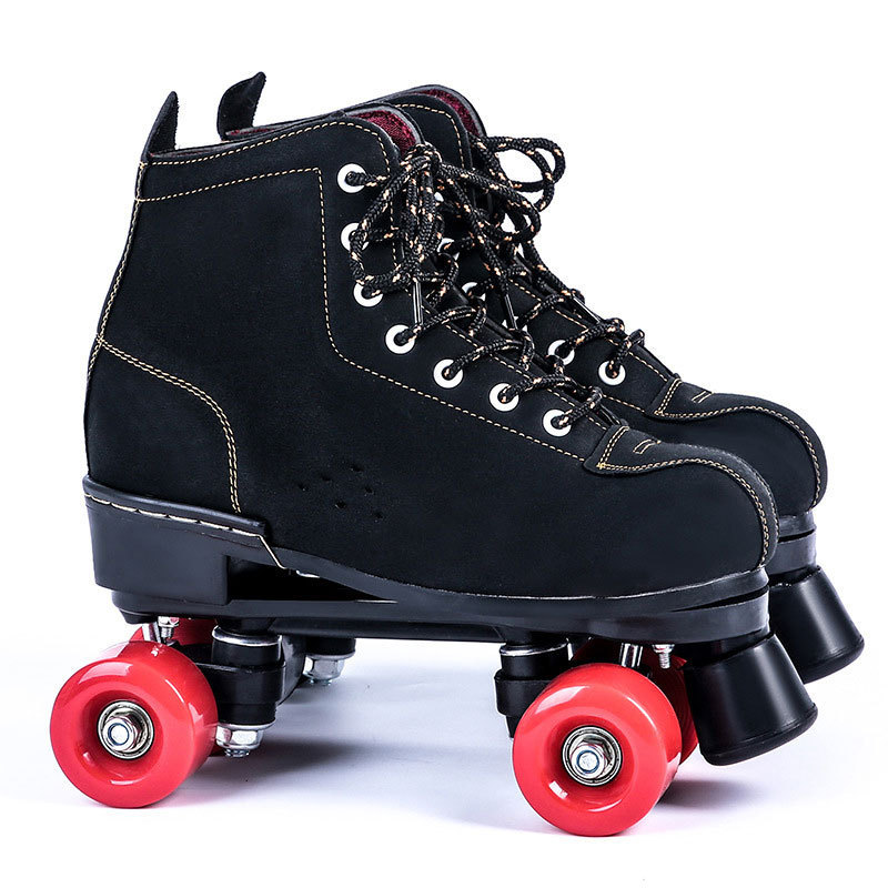 Leather Quad Roller Skates High Quality professional Patines Skating Ice Rink Rental Roller Skates