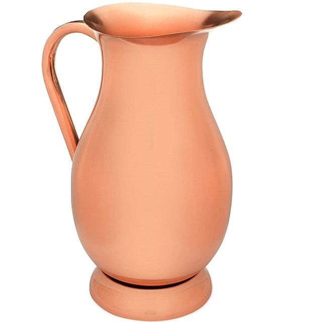 Best Quality Metal Jug The Best Bedside Carafe Heavy Gauge Mug With Handle Hammered Copper Mug Coffee Water Serving Jug