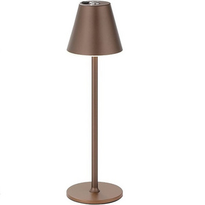 Best Quality  Cone Shape Metal With Brown Finished Table Lamp Bedroom Living Room Office Decorative High Lighting Lamp Desk Lamp