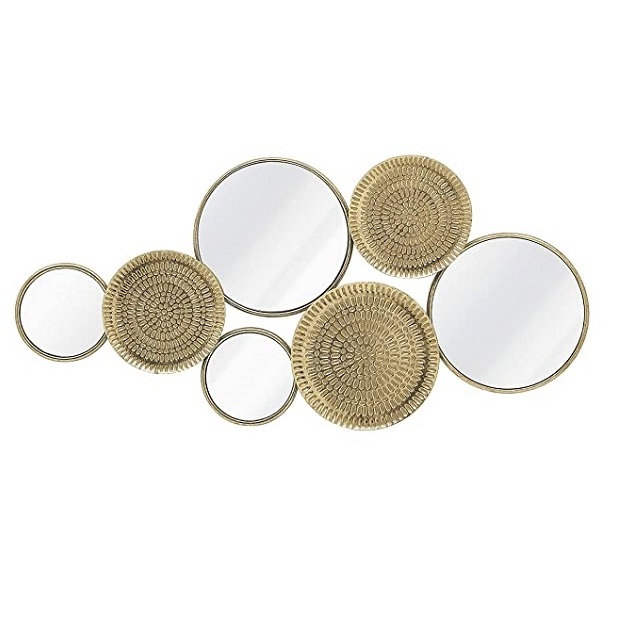 Own Design Metal Multi Circle Plates Mirror Wall Art Home Decorative Sculpture Center Hall  Art For Home Office Living Room Hall