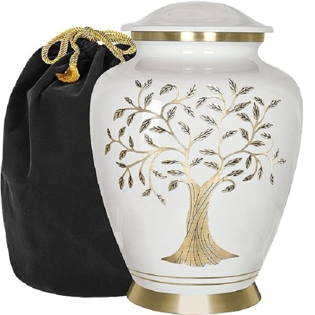 2023 Best Selling Product Metallic Urns With Flower Texture  Memorial Cremation  Urn  For  Adult Men Women  Ashes  Humans Ashes