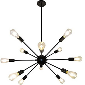 Heavy Duty Handmade Metal Black  12 Light Chandelier Banquet  Pendant  Ceiling Light Fixture for Foyer Living Room Bedroom