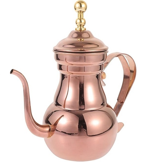 2023 Best Selling Product Metal Coffee Tea Pot With Green Indoor Parties Tea Serving Pot Kitchen Accessories For Home