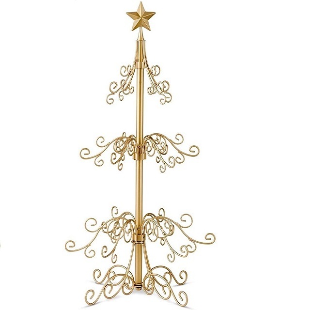 New Arrival Metal  Stars Christmas Tree Topper Decorating Star Glitter Snowflake With Crystal Wire For Christmas Ornament