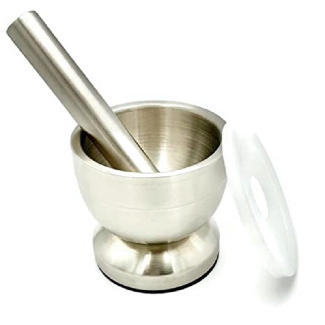 MS INC Hand Craft Metal Mortal & Pestle Set  Kitchen Ware Product For Herbs Spice Grinder Pill Crusher Medicine Crusher