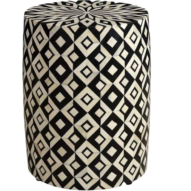 Best Quality Bone Inlay Coffee Table Black & White Stripe  Indoor Parties Living Room Decorative Table For Home