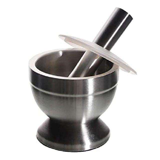 MS INC Hand Craft Metal Mortal & Pestle Set  Kitchen Ware Product For Herbs Spice Grinder Pill Crusher Medicine Crusher