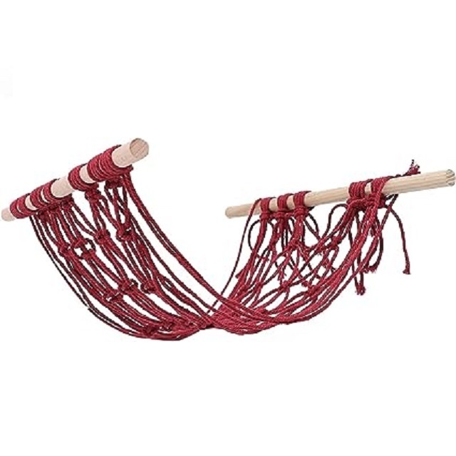 Hot Selling Designed Macrame Hanging Fruit Storage Basket Kitchen Accessories Decorative Red Basket Multifunctional Uses Basket