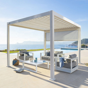 Motorized Sunshade Garden Aluminium Gazebo Patio Cover Outdoor Adjustable Louvered Pergola Exterior