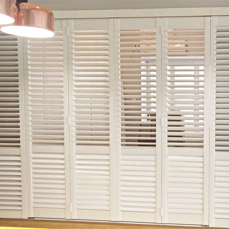 Wooden and PVC Plantation Shutters - Custom Made Window Blinds No Front Tilt Rod and Easy DIY Installation Interior