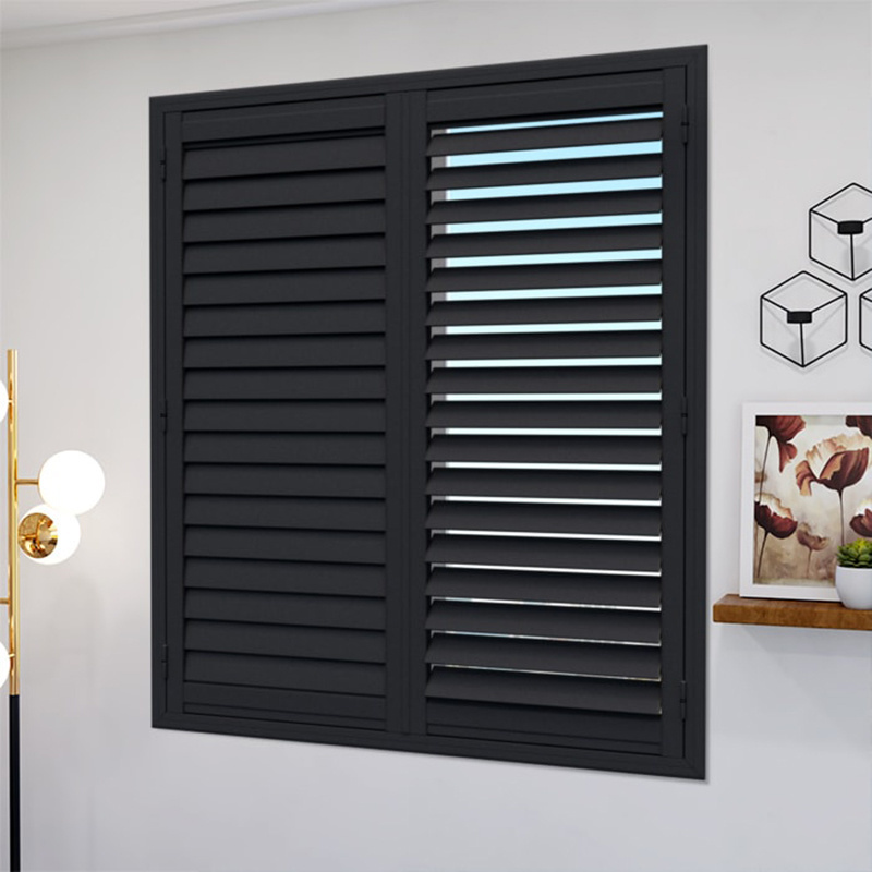 Factory price black plantation shutters blinds shades shutters for windows