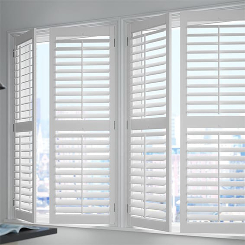 PVC Faux Wood Wooden Plantation shutters horizontal PVC wooden louver Water-proof Eco-friendly