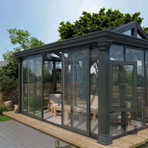 Luxury modern prefabricated glass house aluminum alloy sunroom