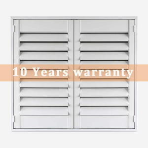 Durable design wooden and pvc shutters plantation wood jalousie windows