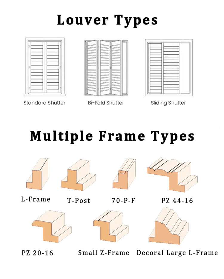 High quality plantation shutter hidden control arm wholesale plantation shutters white