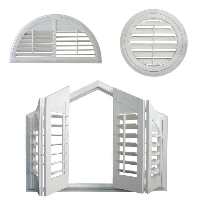 PVC Faux Wood Wooden Plantation shutters horizontal PVC wooden louver Water-proof Eco-friendly