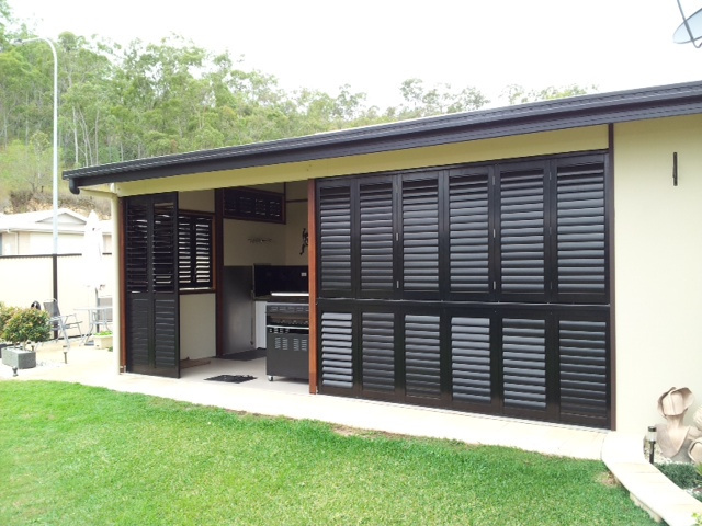 Outdoor Aluminium Plantation Shutters Custom Security Shutters for exterior house windows doors