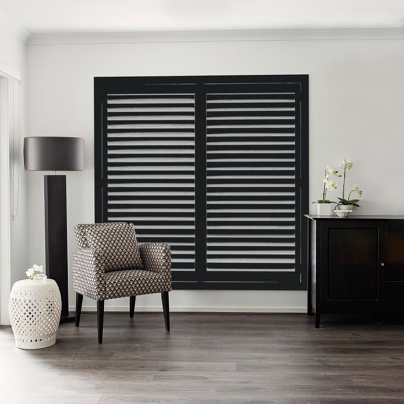 Factory price black plantation shutters blinds shades shutters for windows