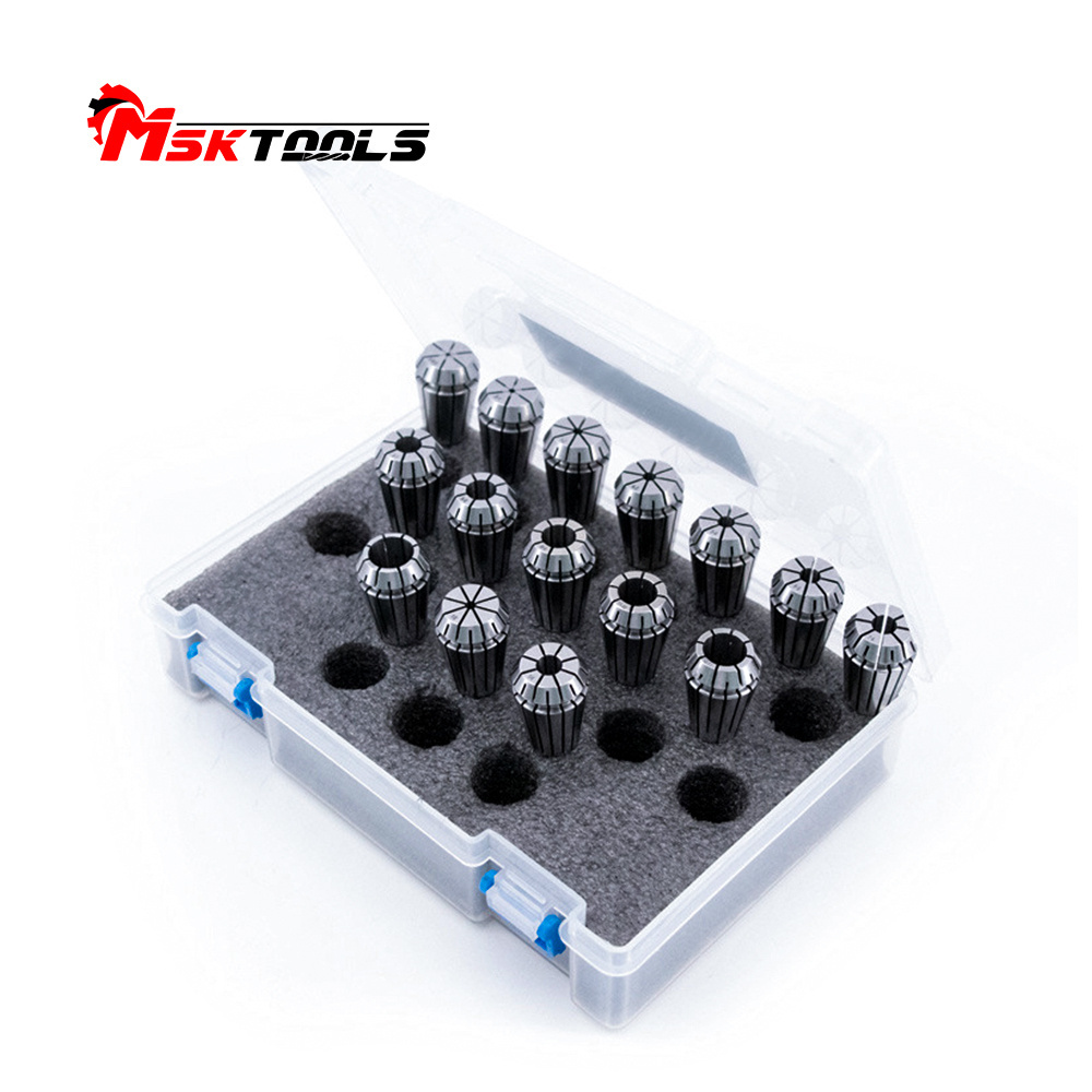 High Precision 65Mn ER16 15PCS Set Sealed Collet For Milling Cutters