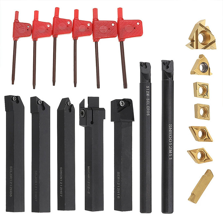 Metal Lathe Cutting Tools 12 mm 7 pc Boring Bar Turning Tool Holder Set