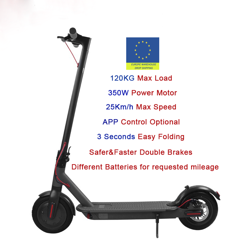 2021 Adults 36V Foldable Drop Shipping 350W 2 wheels Eu  E Scooter Europe Warehouse Electric Scooters