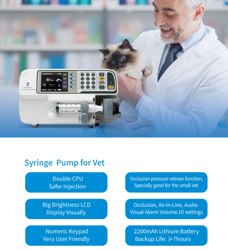 NEW hot-selling medical Syringe pump for Vet animal Injection pump