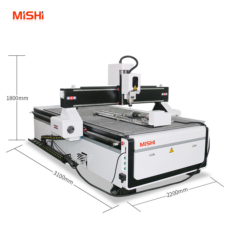 MISHI Hot Sale 3D 4*8ft 1325 4 axis rotary axis woodworking wood carving cutting cnc router machine for sale