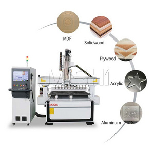 MISHI 4 axis furniture 1325 atc wood cnc machine price cnc router with automatic tool changer