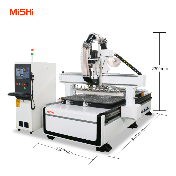 MISHI 4 axis furniture 1325 atc wood cnc machine price cnc router with automatic tool changer