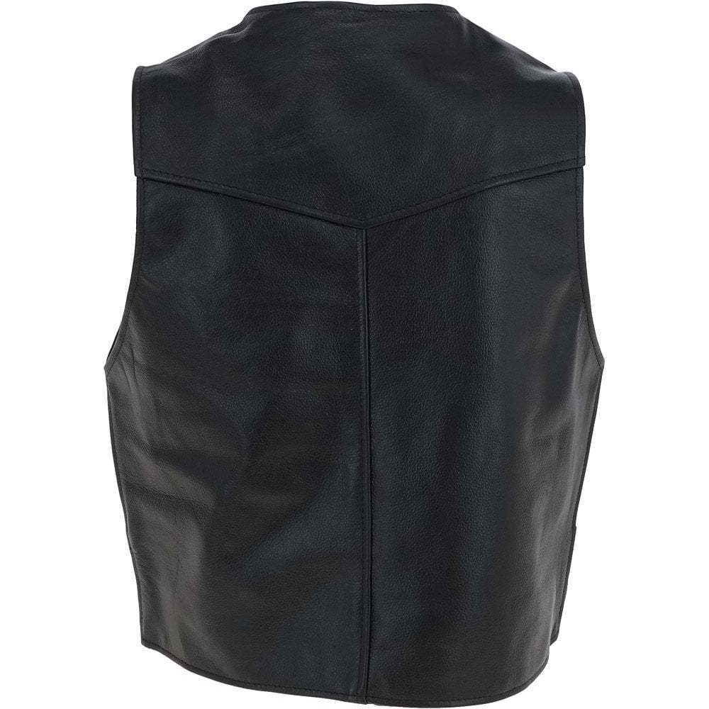 Bulk Price Casual/ Formal Black Leather Vest Men's V Neck Sleeveless Waistcoat with Button Closure Breathable Real Leather Vest