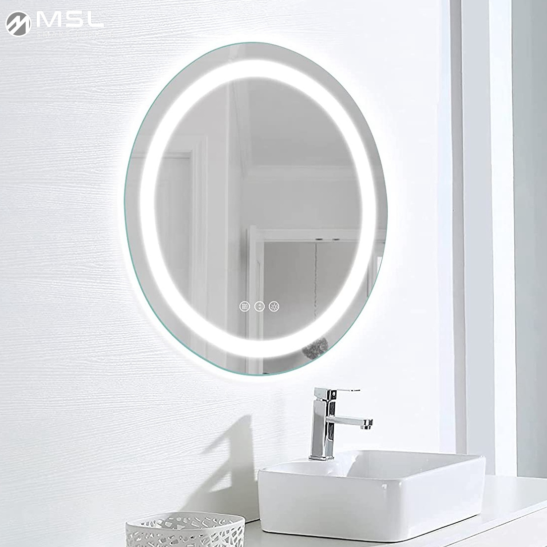 High quality LED Bathroom Mirror wholesale battery operated makeup mirror 23 led lights