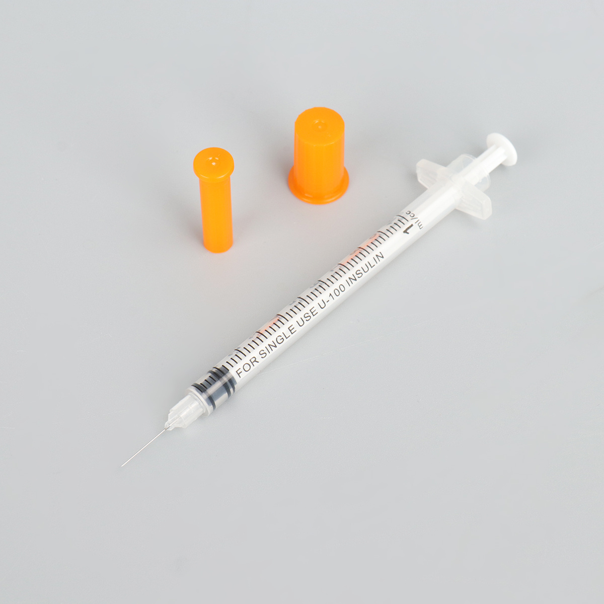 Factory Medical Disposable Orange Insulin Syringe with Needle