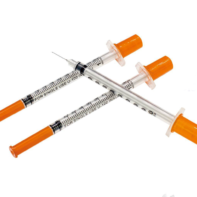 Factory Medical Disposable Orange Insulin Syringe with Needle